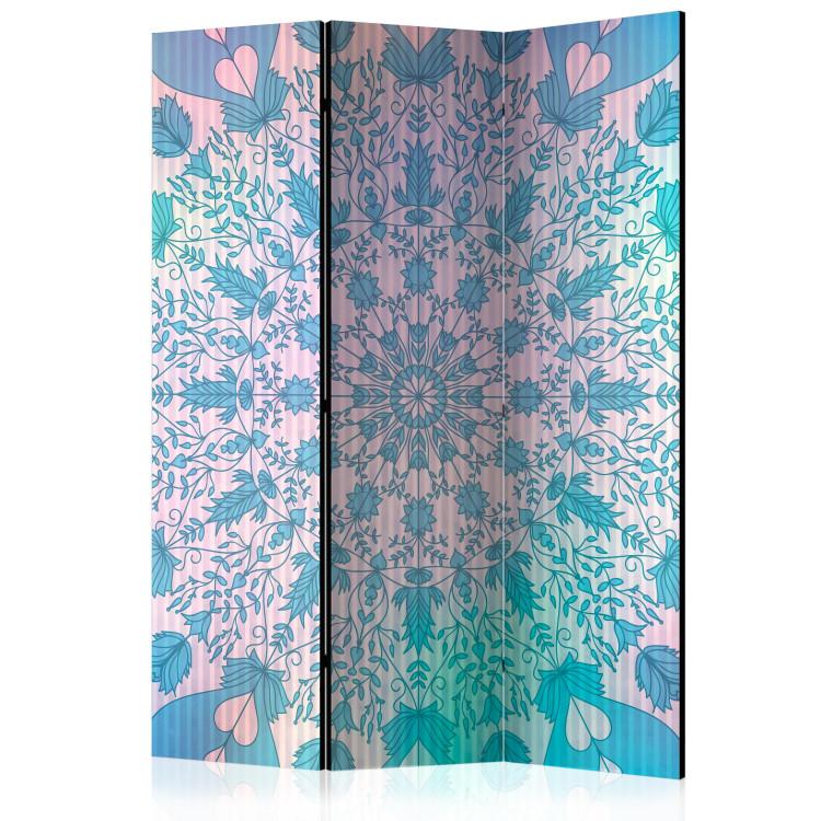 Room Divider Girl's Mandala (Blue) - oriental mandala on a blue background
