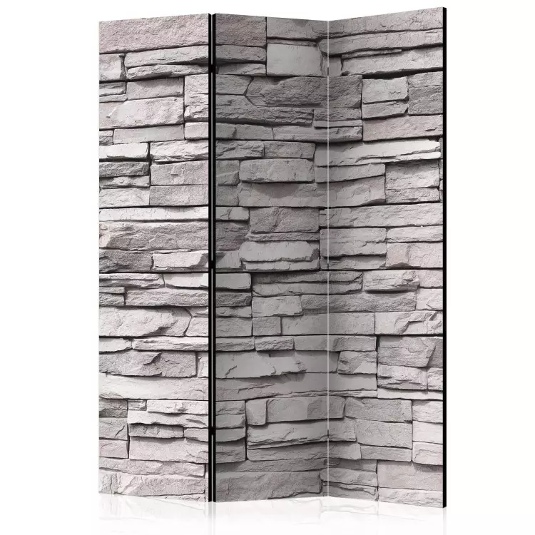 Room Divider Stone Elegance - gray texture of stone brick on the wall