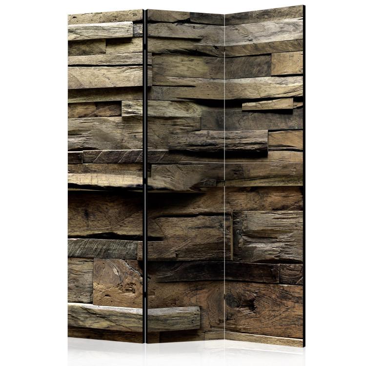 Room Divider Rustic Style: Country House - dark texture of wooden bricks