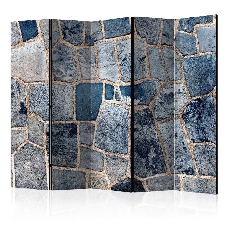 Room Divider Sapphire Stone II - texture of blue stone bricks
