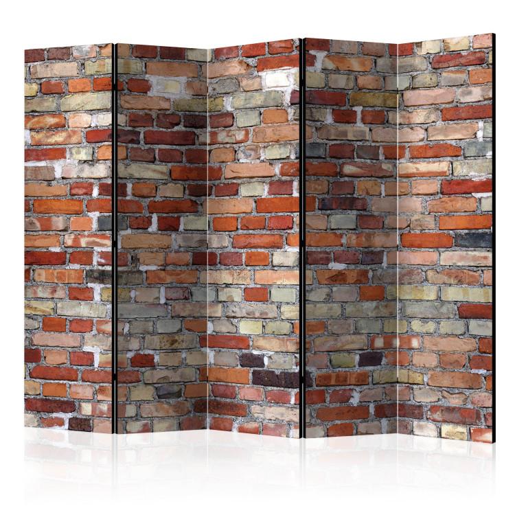 Room Divider Urban Brick II - texture of orange bricks resembling a wall