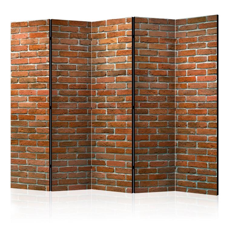 Room Divider Urban Boundary II - texture resembling a wall of orange bricks