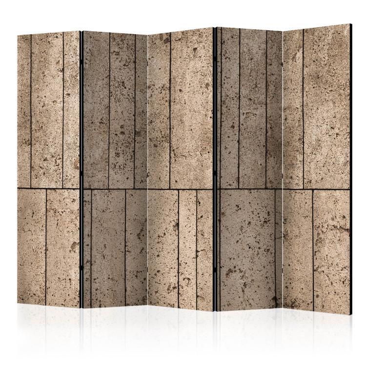 Room Divider Beige Wall II - concrete tile texture on a brown wall