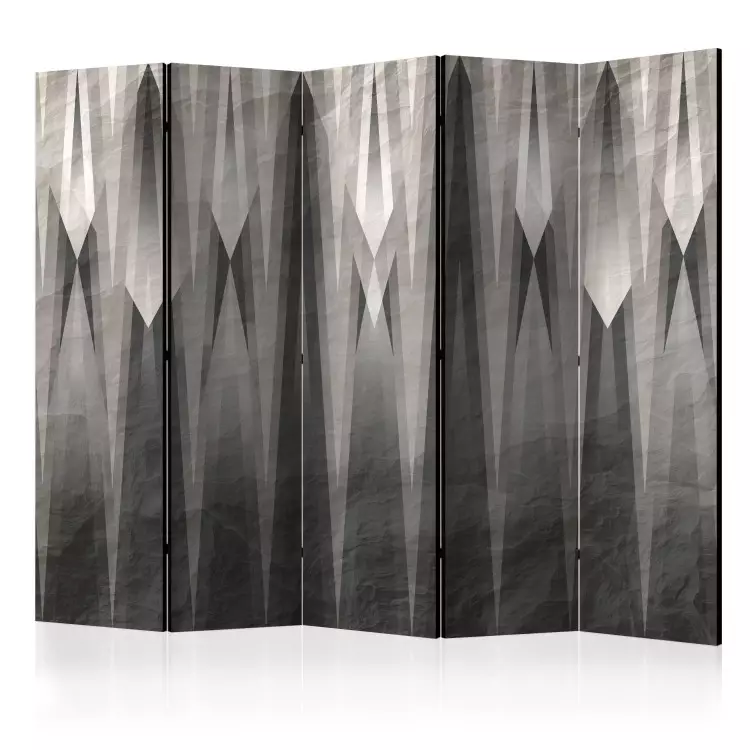 Room Divider Gray Citadel II - texture with abstract gray patterned figures