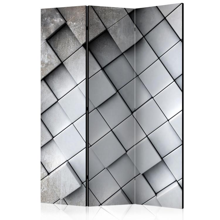Room Divider Gray 3D Background - texture of gray square tiles with 3D imitation