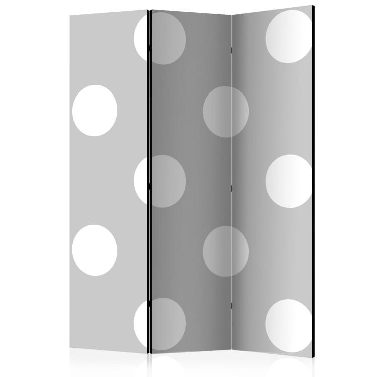 Room Divider Charming Polka Dots - solid gray texture with numerous white dots