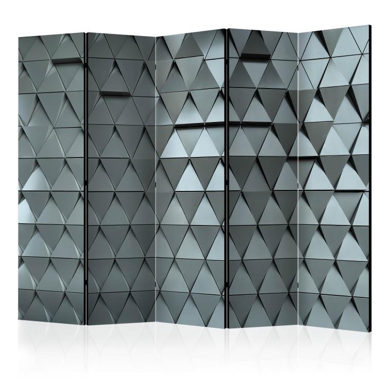 Room Divider Metal Gates II - texture of light and metallic geometric figures
