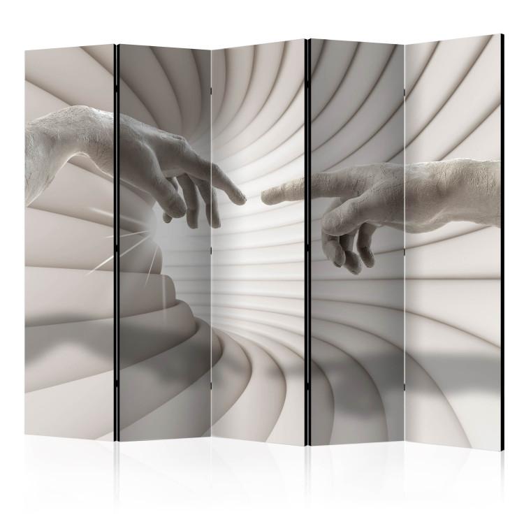 Room Divider Touch II - abstract touch of hand in bright tunnel with 3D imitation