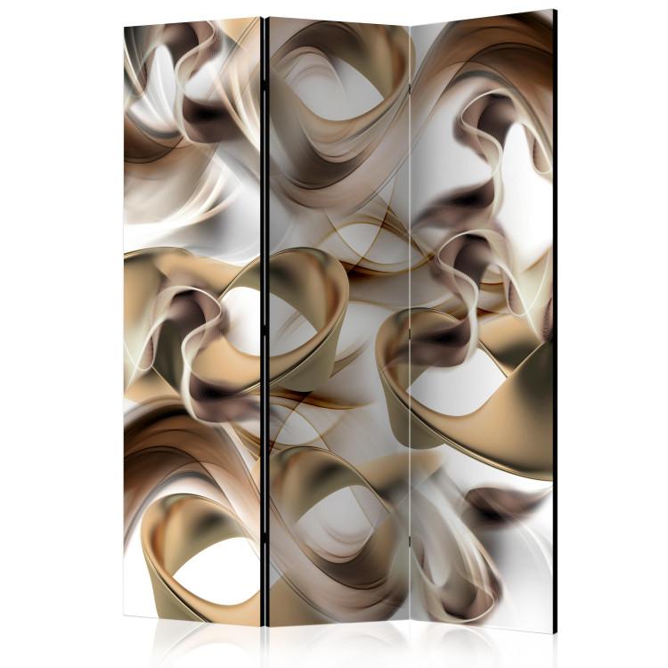 Room Divider Twisted World - brown smoke in abstract motif on light background