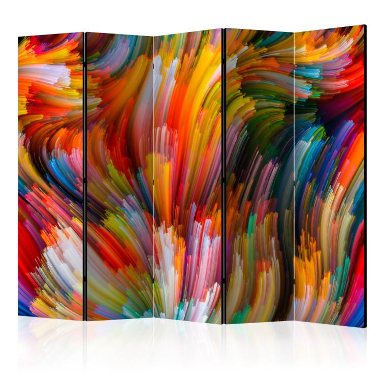 Room Divider Rainbow Waves II - colorful artistic patterns in abstract motif