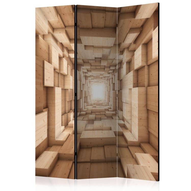 Room Divider Upward... II - architecture of a wooden tunnel against a white glow