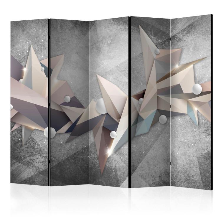 Room Divider Geometric Constellation II - abstract figures on a concrete background