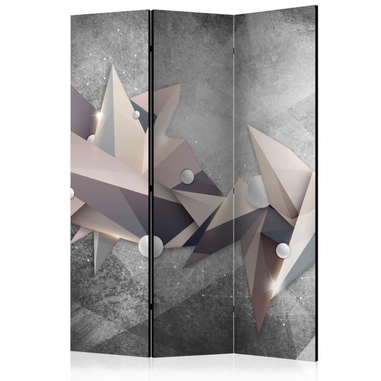Room Divider Geometric Constellation - abstract triangles on a concrete background