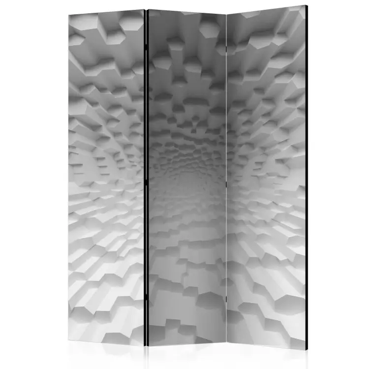 Room Divider Abyss of Oblivion - abstract endless white tunnel with figures