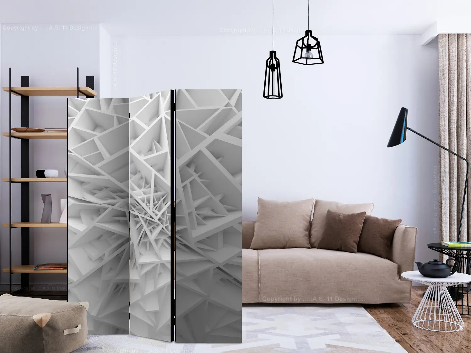 Paravent Moderne Cobweb II - Dimensions 225x172 Cm - Pour Intérieur Ou Extérieur - Design Original