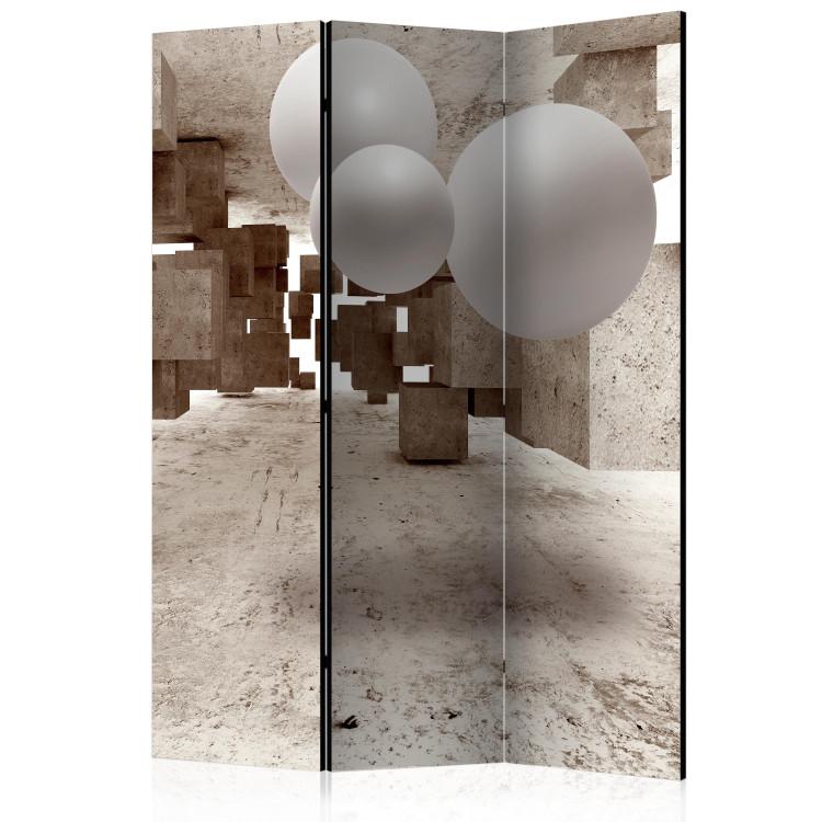 Room Divider Concrete Maze - abstract space with geometric figures