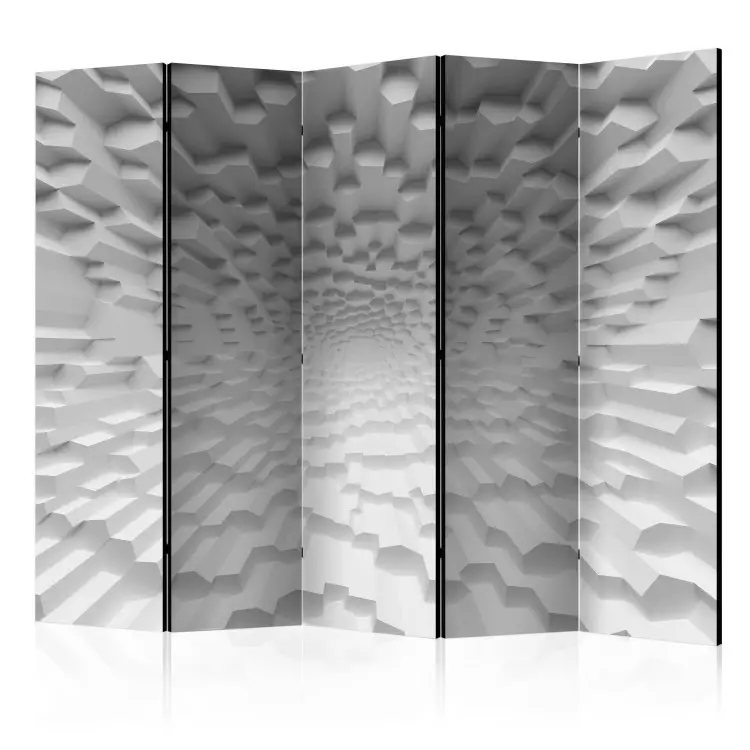 Room Divider Abyss of Oblivion II - abstract endless white tunnel with figures