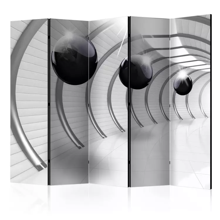 Room Divider Futuristic Tunnel II II - space with spheres in abstract style
