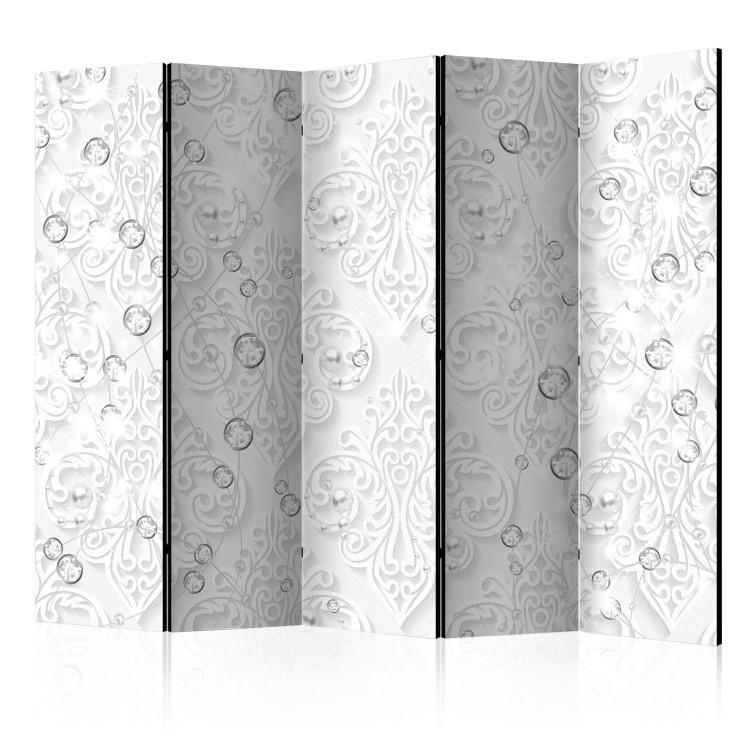 Room Divider Diamond Ornaments II - romantic white wall with ornaments