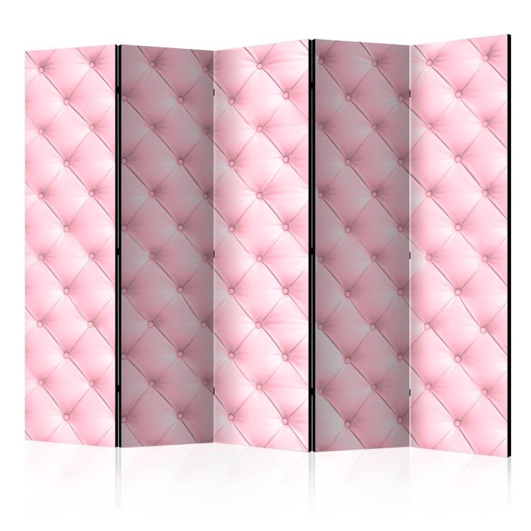 Room Divider Sweet Foam II - quilted leather texture in light pink