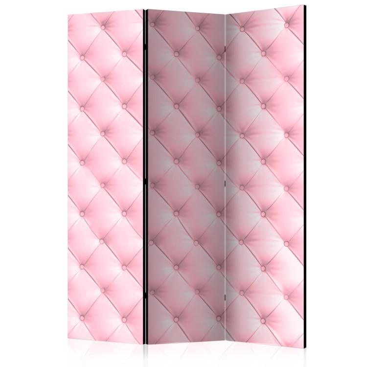 Room Divider Sweet Foam - quilted leather texture in a light pink shade