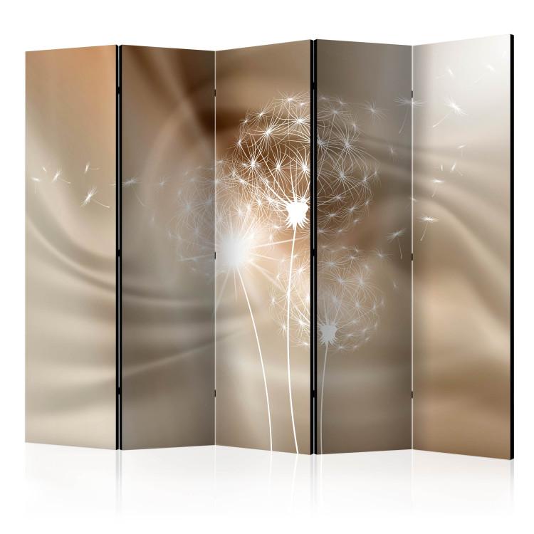 Room Divider Sunny Illusion II - dandelion plant in an abstract illusion motif