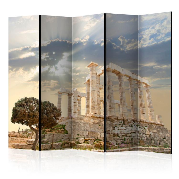 Room Divider Greek Acropolis II - tree and historic building against sky and clouds