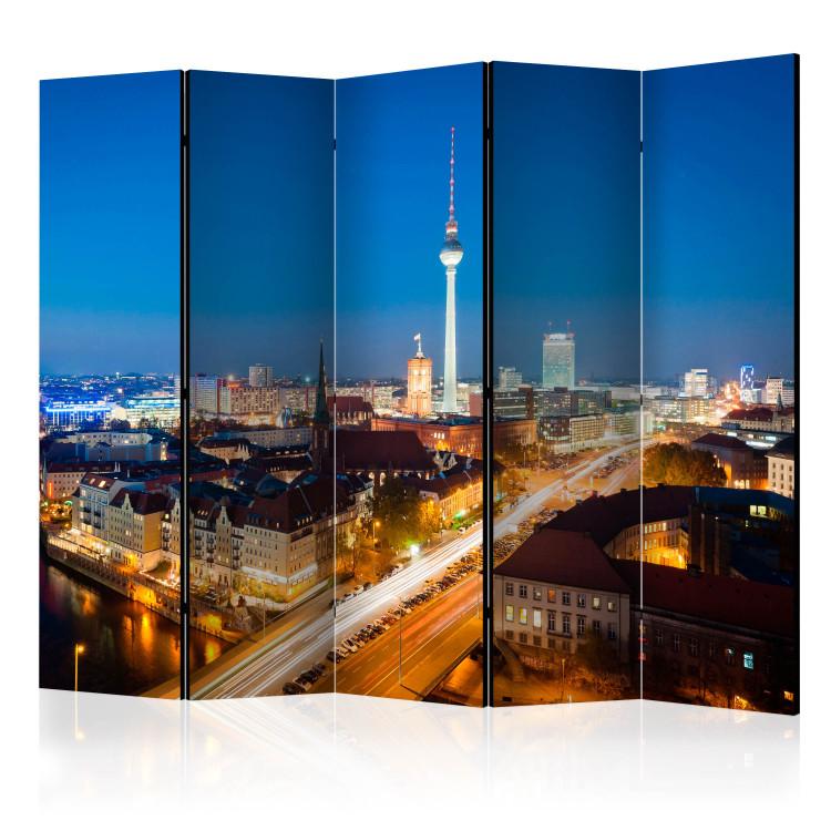 Room Divider Berlin by Night II - city architecture with illuminated streets