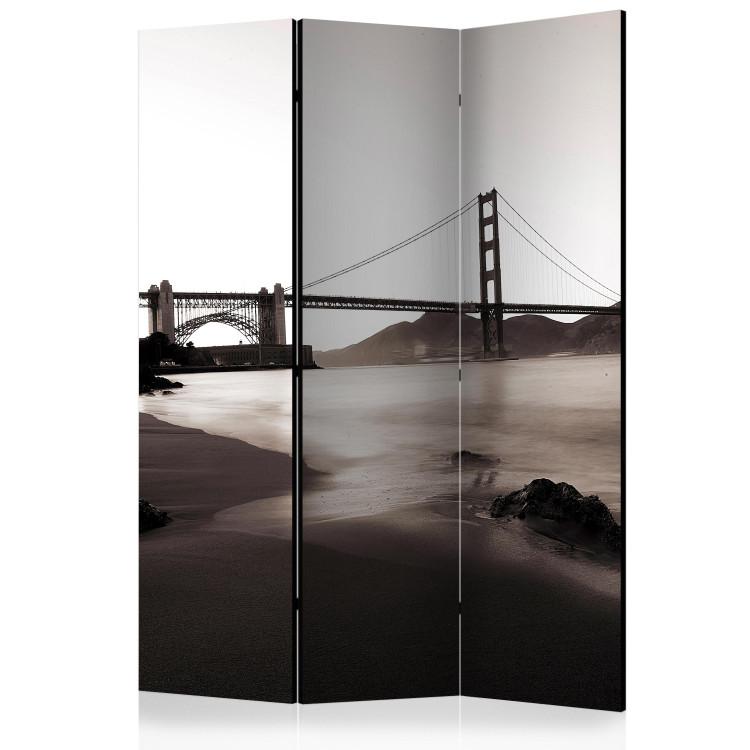 Room Divider San Francisco: Golden Gate Bridge in Black and White - dark landscape