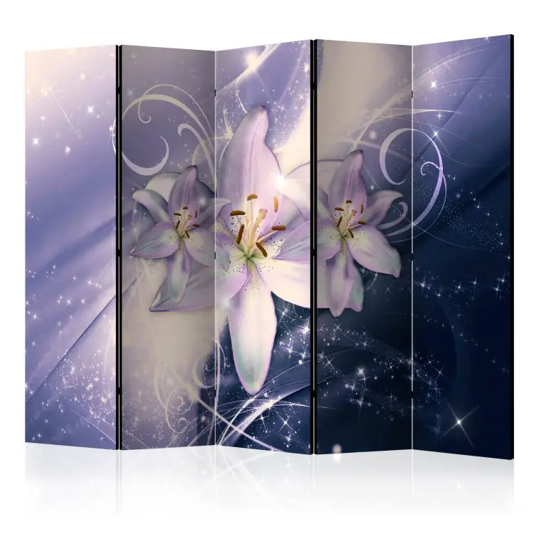 Winter Galaxy II - lily flower on abstract purple background