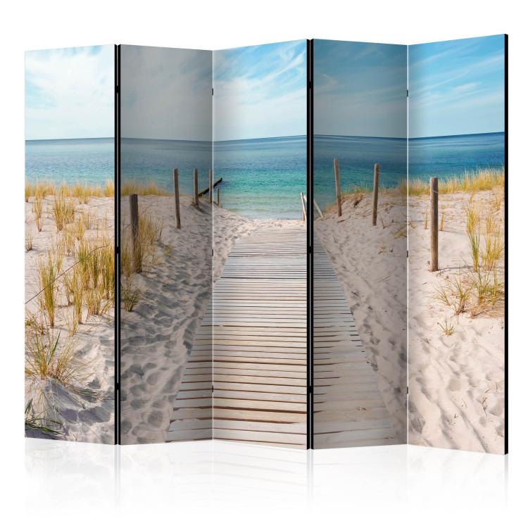 Room Divider Seaside Holiday II - summer landscape of sand on the beach against the sea