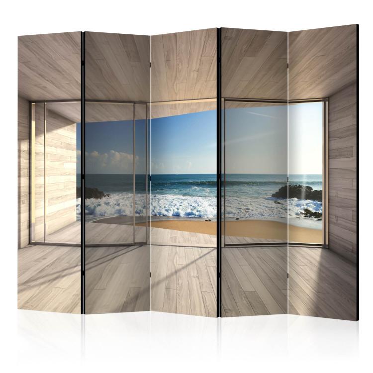 Room Divider Finding Dream II - luxurious sea view from the window with clear sky