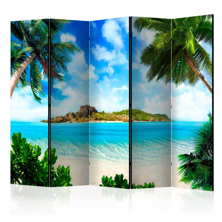 Room Divider Wonderful Coast II - beach and ocean landscape with a paradise island backdrop