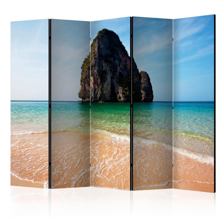 Room Divider Rock Formation by Shoreline II (5-piece) - island against the ocean