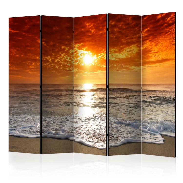 Room Divider Fairytale Sunset II (5-piece) - calm waves against the sky