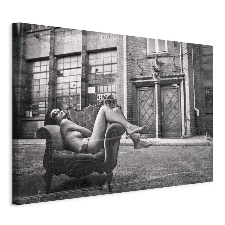 Woman in armchair - glamour style black and white photography