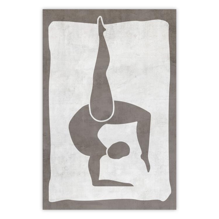 Poster Gymnast - contorted silhouette of a woman in an abstract motif
