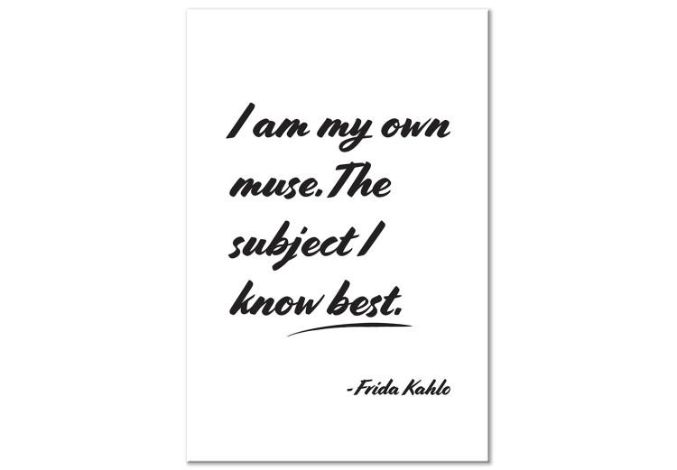 Canvas Print Frida Kahlo's words - black and white graphic with English inscription