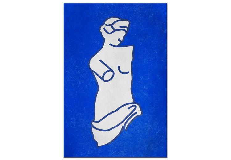 Canvas Print Figure of Venus - graphic modeled on Venus sculpture on blue offset