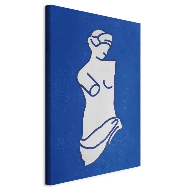 Figure of Venus - graphic modeled on Venus sculpture on blue offset