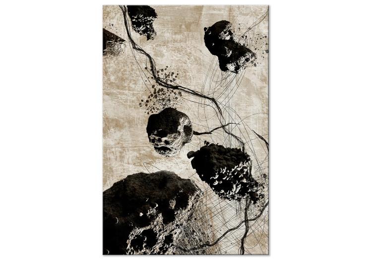 Canvas Print Flying Stones - an abstraction resembling rocks in space
