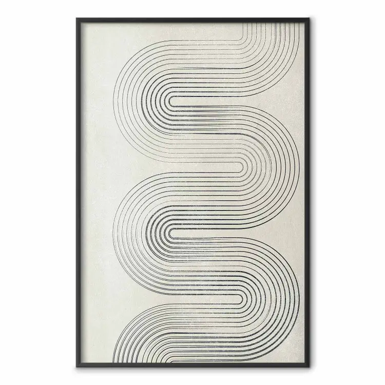 Geometric Wave - abstract waves in the form of lines on a gray background