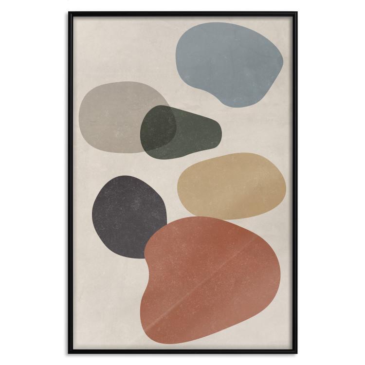 Poster Stone Composition - abstract colorful stones on a gray background