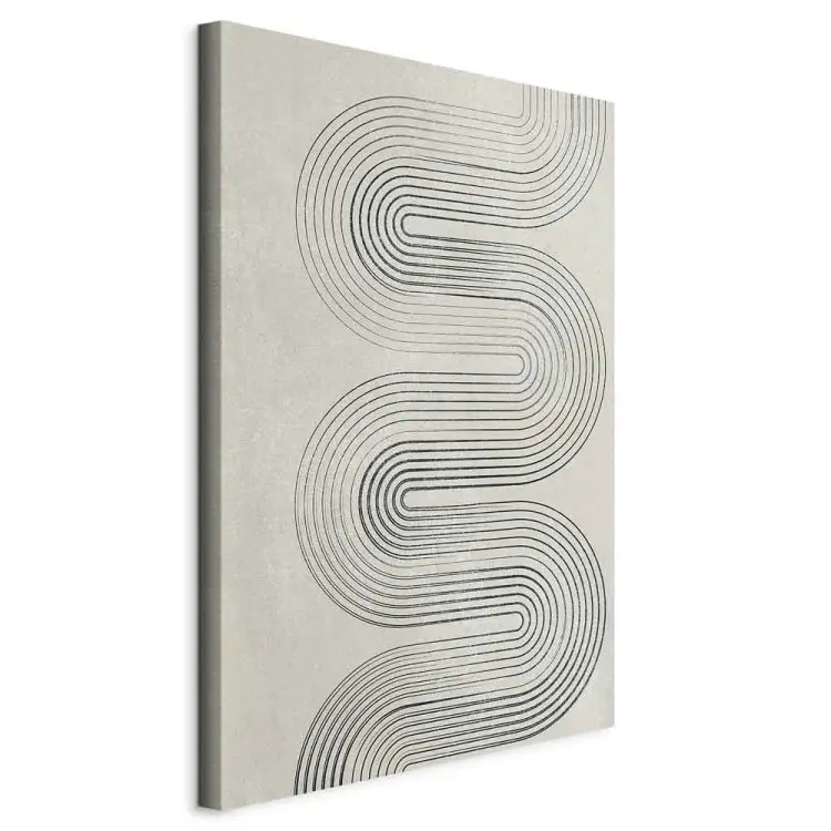 Symmetrical black wave - abstraction in grey tones in japandi style