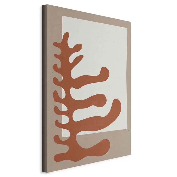 Brown Matissa floral motif - abstraction in scandi boho style