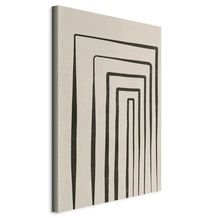 Row of columns - abstraction on beige background in japandi style