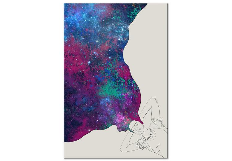 Canvas Print Mind in space - an abstract theme with the cosmos and human motif