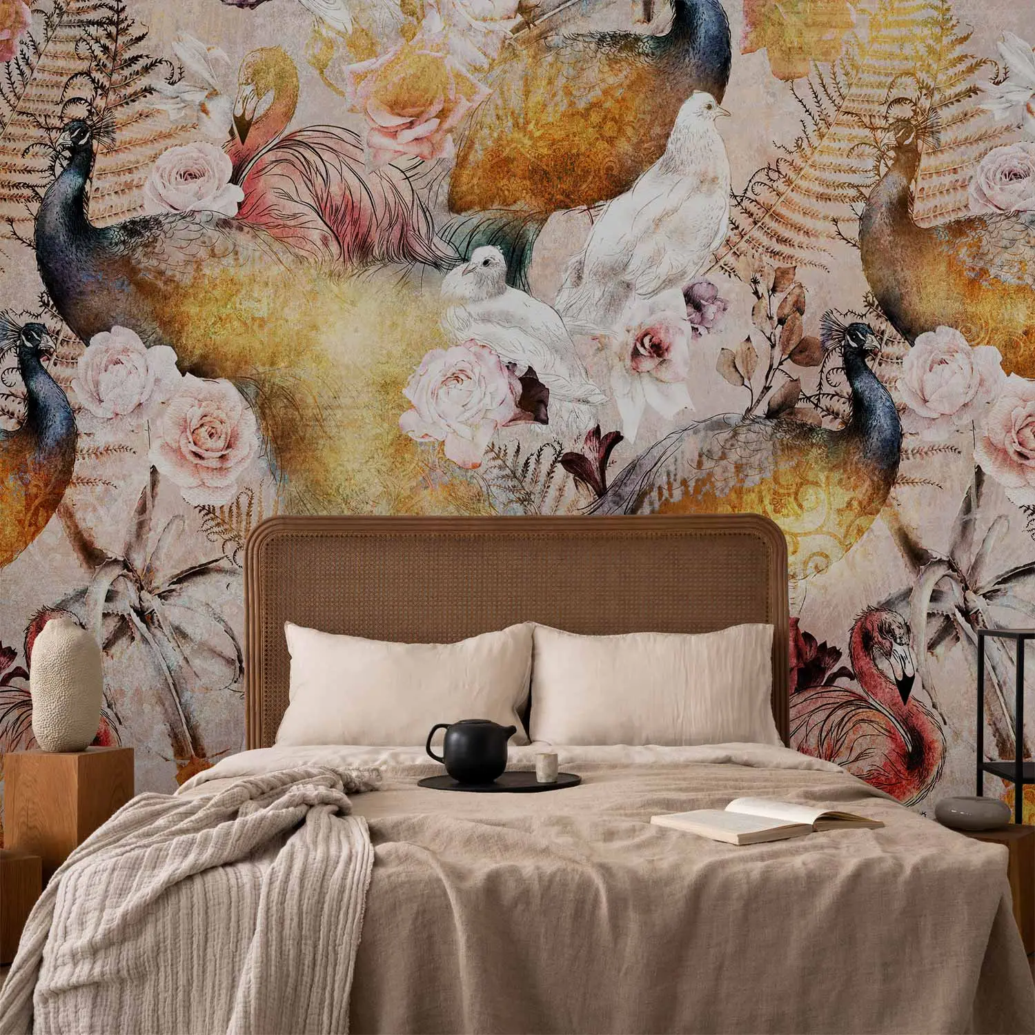 gold bird wallpaper uk