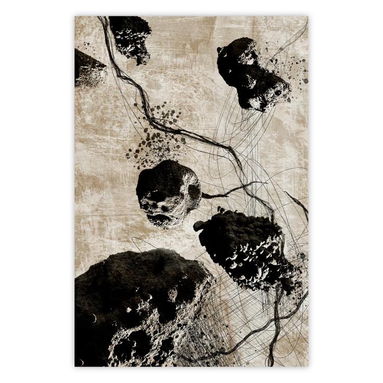 Poster Horizon of Senses - abstract large rocks and stones on a beige background