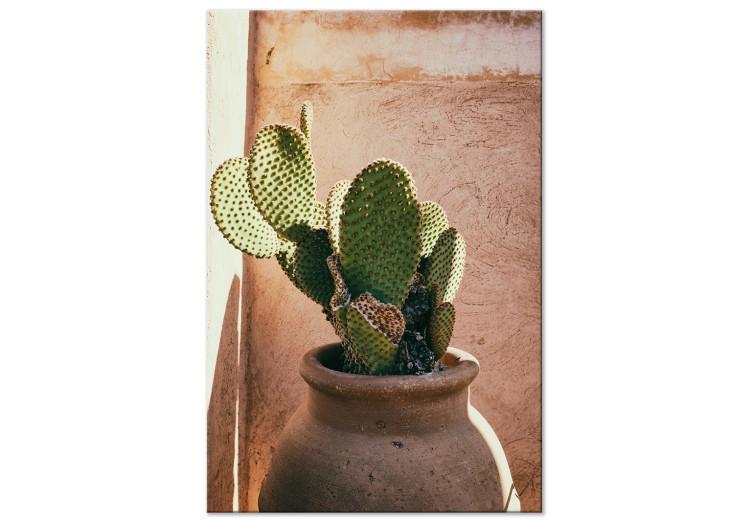 Canvas Print Cactus in a Pot (1-piece) Vertical - green plant in Morocco